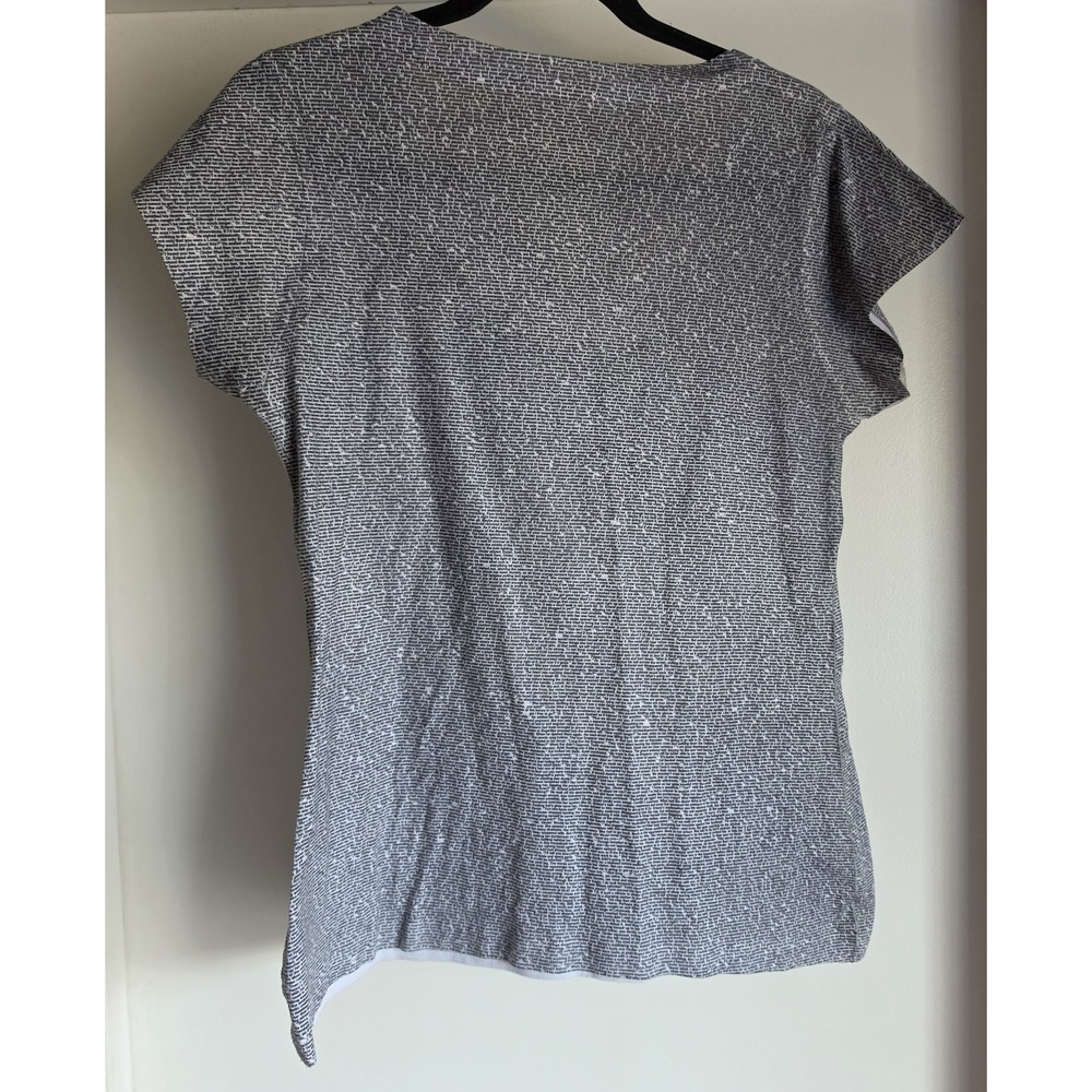 Litographs Cinder T-Shirt Womens L Grey V-Neck Short Sleeve Casual Tee Top - Picture 2 of 6